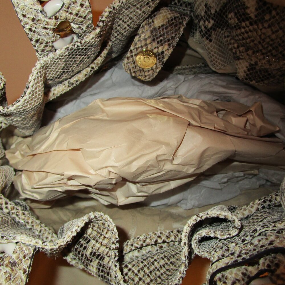 Michael Kors Id Chain Leather Python-Embossed Tote - image 6